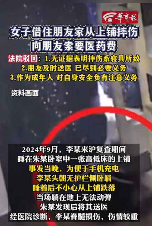 皇冠信用网怎么开户_女子因病来上海就诊皇冠信用网怎么开户，借住朋友家从上铺摔下受伤，向朋友索要医药费！法院判了