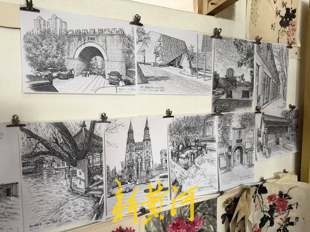世界杯买球竞猜 _82岁济南大爷退休后拿起钢笔世界杯买球竞猜 ，用上万笔勾勒城市建筑，“每一幅都是‘会说话的老照片’”